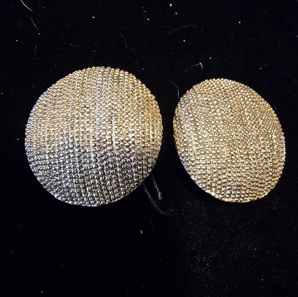 Vintage Gold-Tone Large Dome Shaped Clip-On Earrings